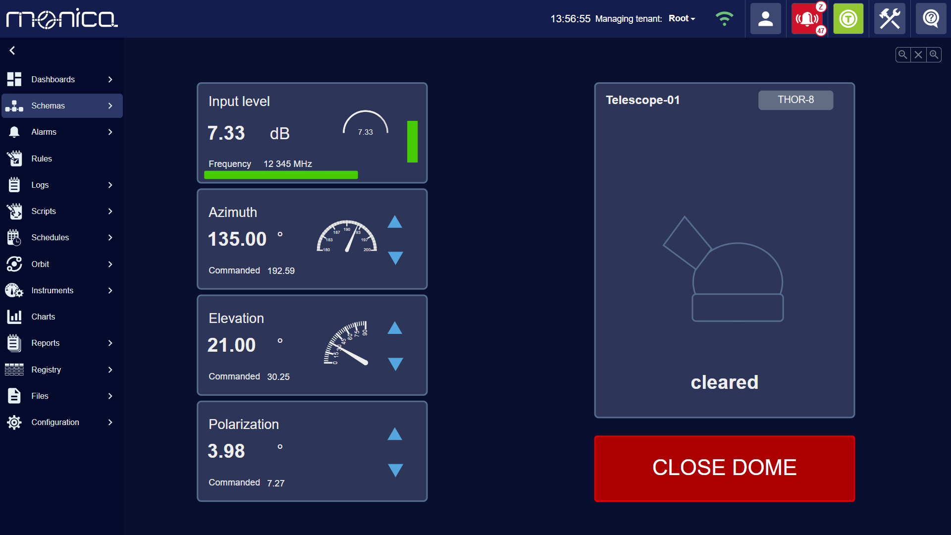 Monica v7.2 user interface