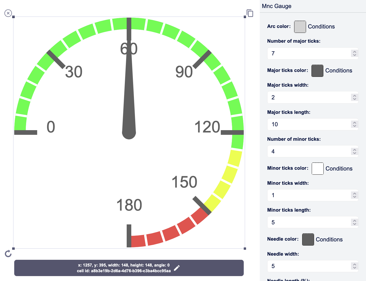 Speedometer gauge in Monica