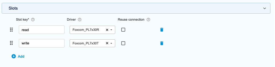 Driver slots - Multiple connections